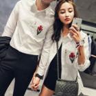 Couple Matching Floral Embroidered Shirt