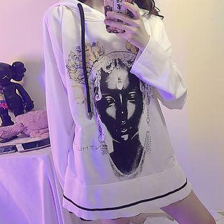 Print Hoodie As Shown In Figure - One Size
