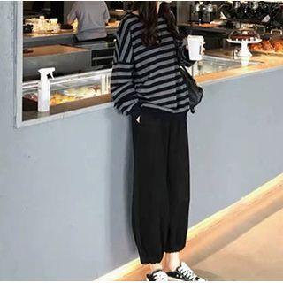 Set: Striped Loose-fit Top + Pants