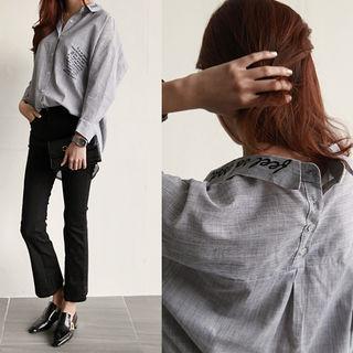 Lettering-detail Dip-back Shirt