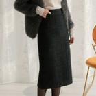 Tweed Long H-line Skirt