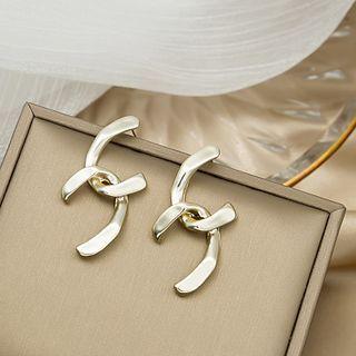 Geometric Alloy Dangle Earring E3000 - 1 Pr - Gold - One Size