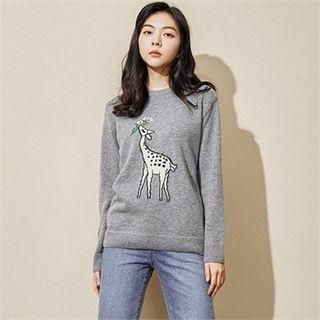 Deer Wool Blend Knit Top