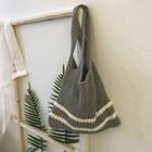 Stripe Rib-knit Shopper Bag
