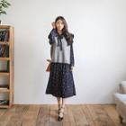 Crew-neck Dip-back Knit Vest