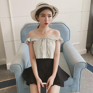 Bow Off-shoulder Crop Top