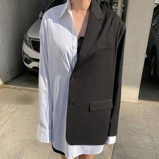 Two-tone Single-breasted Blazer