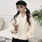 V-neck Fleece Pullover