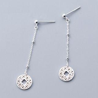 925 Sterling Silver Coin Dangle Earring As Shown In Figure - One Size