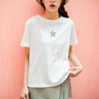Star Print Short-sleeve T-shirt / Lace-up Skort / Set