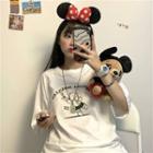 Round-neck Bear Print T-shirt