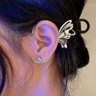 Butterfly Alloy Cuff Earring 1 Pc - Leaf Ear - Silver - One Size