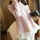Long-sleeve Mock Two-piece Knit Top