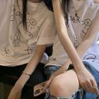 Short-sleeve Print T-shirt / Sleeveless Top