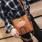 Retro Faux Leather Bucket Bag