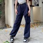 High Waist Wide Leg Cargo Pants / Crop Camisole Top