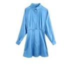 Batwing-sleeve Mini A-line Shirtdress