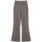 High-waist Plain Split Straight-cut Pants Gray - One Size