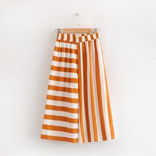 Striped Panel Wide Leg Pants
