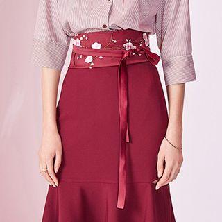 Embroidered Wide Belt