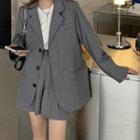 Plain Blazer / High-waist Dress Shorts