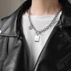 Stainless Steel Tag Pendant Necklace Necklace - Silver - One Size