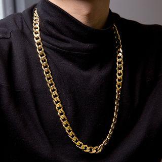 Stainless Steel Chunky Chain Necklace 114 - 316 Stainless Steel - Gold - One Size