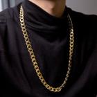 Stainless Steel Chunky Chain Necklace 114 - 316 Stainless Steel - Gold - One Size
