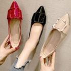Buckled Pointed Toe Patent Flats