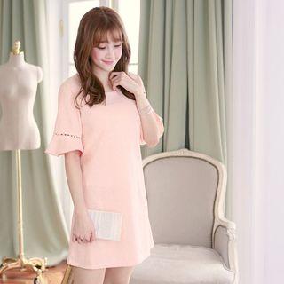 Lace Panel Frilled Dress