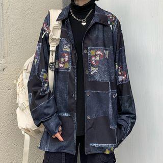 Paisley Print Denim Shirt Jacket