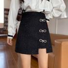 Rhinestone Bow Mini A-line Skirt
