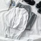 Long-sleeve Paneled T-shirt / Sweatpants