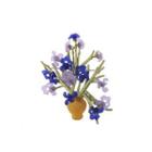 Fashion And Elegant Enamel Iris Flower Vase Brooch Silver - One Size