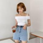 Off-shoulder Fold-over Top