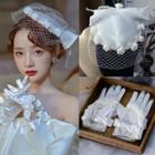 Wedding Rose Fascinator Hat / Gloves