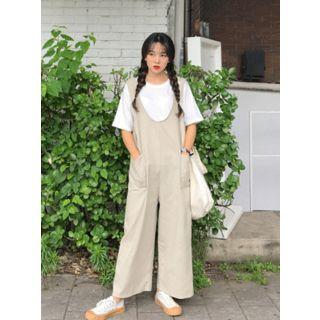 Pocket-side Wide-leg Jumper Pants