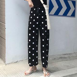Dot Wide Leg Pants Black - One Size
