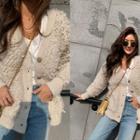 Buttoned Loop-knit Cardigan