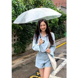 Soft-touch Tencel Shirt Light Blue - One Size