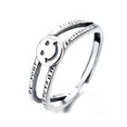 Sterling Silver Smiley Face Layered Ring 234j - Silver - One Size