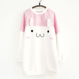 Rabbit Embroidered Pullover Dress