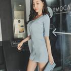 Zip-front Micro Mini Dress