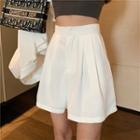 Set: Plain Short-sleeve Blazer + Straight-cut Shorts