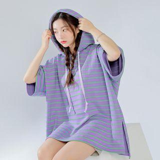 Dip-back Stripe Oversize Hoodie