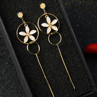 Floral Mini Hoop Dangle Earring