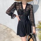 Set: Bikini Top + Long-sleeve Swimdress