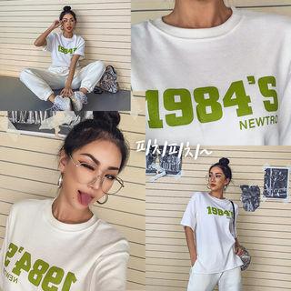 Printed Slit-side Brushed-fleece T-shirt