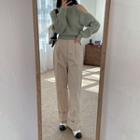Cuff-hem Loose-fit Dress Pants