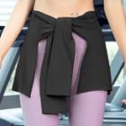 Tie-waist Sports Coverup Skirt Tq002 - Black - One Size